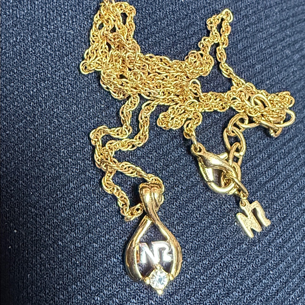 Nina Ricci Gold and silver Pendant Necklace with Crystal Accent